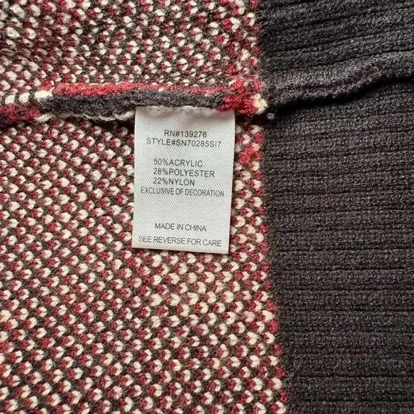 Les Serein Stitch Fix Floral Open Front Cardigan Sweater Black Burgundy NWT SM - Picture 5 of 7